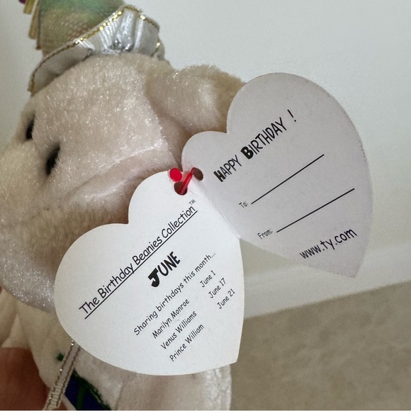 Ty June Birthday Retired Beanie Baby Bear Great Condition. - Picture 4 of 4